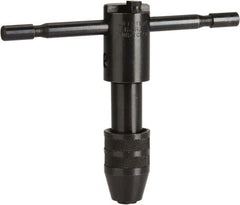 Cle-Line - #12 to 1/2" Tap Capacity, T Handle Tap Wrench - 5" Overall Length, Ratcheting - Makers Industrial Supply