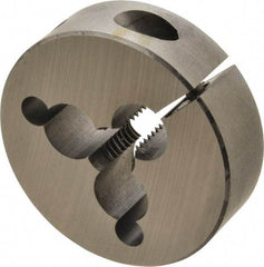 Cle-Line - 3/8-16 UNC Thread, 2" Outside Diam Carbon Steel Round Die - 5/8" Thick, Right Hand Thread, Adjustable - Exact Industrial Supply