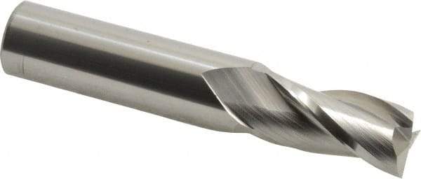 Hertel - 11/16", 1-3/8" LOC, 3/4" Shank Diam, 4" OAL, 3 Flute, Solid Carbide Square End Mill - Single End, Uncoated, 30° Helix, Centercutting, Right Hand Cut - Makers Industrial Supply