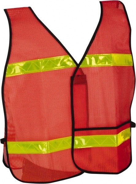 Skilcraft - High Visibility Vests; Vest Style: Public Safety ; Vest Type: Hi Visibility ; Front Closure: Hook & Loop ; Material: Vinyl Coated ; Material Composition: Mesh ; Color: Orange; Yellow - Exact Industrial Supply