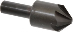 Hertel - 1" Head Diam, 1/2" Shank Diam, 6 Flute 90° High Speed Steel Countersink - 2-3/4" OAL, Straight Shank - Makers Industrial Supply