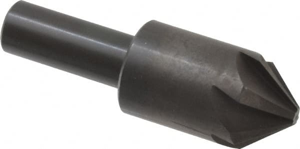 Hertel - 7/8" Head Diam, 1/2" Shank Diam, 6 Flute 82° High Speed Steel Countersink - Makers Industrial Supply