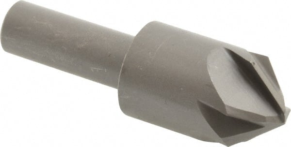 Hertel - 7/8" Head Diam, 1/2" Shank Diam, 6 Flute 90° High Speed Steel Countersink - Makers Industrial Supply