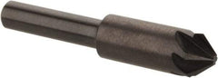 Hertel - 3/8" Head Diam, 1/4" Shank Diam, 6 Flute 82° High Speed Steel Countersink - 2" OAL, Straight Shank - Makers Industrial Supply