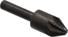 Hertel - 1/2" Head Diam, 1/4" Shank Diam, 6 Flute 60° High Speed Steel Countersink - 2" OAL, Straight Shank - Makers Industrial Supply