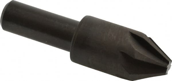 Hertel - 3/4" Head Diam, 1/2" Shank Diam, 6 Flute 60° High Speed Steel Countersink - Makers Industrial Supply