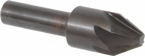 Hertel - 5/8" Head Diam, 3/8" Shank Diam, 6 Flute 60° High Speed Steel Countersink - Makers Industrial Supply