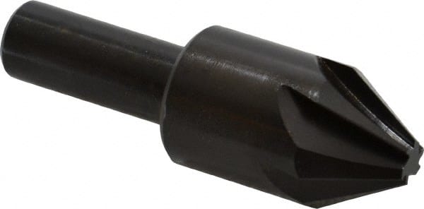 Hertel - 7/8" Head Diam, 1/2" Shank Diam, 6 Flute 60° High Speed Steel Countersink - Makers Industrial Supply