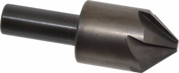 Hertel - 1" Head Diam, 1/2" Shank Diam, 6 Flute 82° High Speed Steel Countersink - Makers Industrial Supply