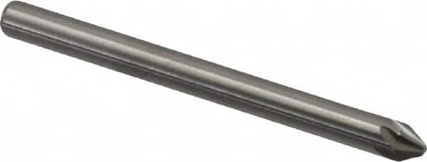 Hertel - 1/8" Head Diam, 1/8" Shank Diam, 6 Flute 60° Solid Carbide Countersink - Makers Industrial Supply