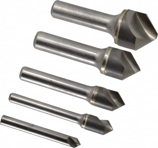 Hertel - 5 Piece, 1/4 to 1" Head Diam, 90° Included Angle, Countersink Set - Makers Industrial Supply