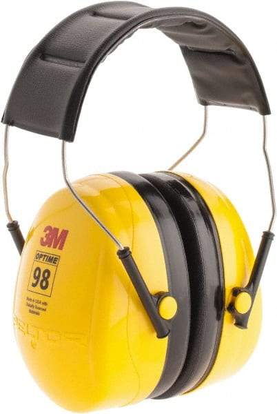 3M - Over the Head Black & Yellow Earmuffs - 25 NRR Rating - Makers Industrial Supply