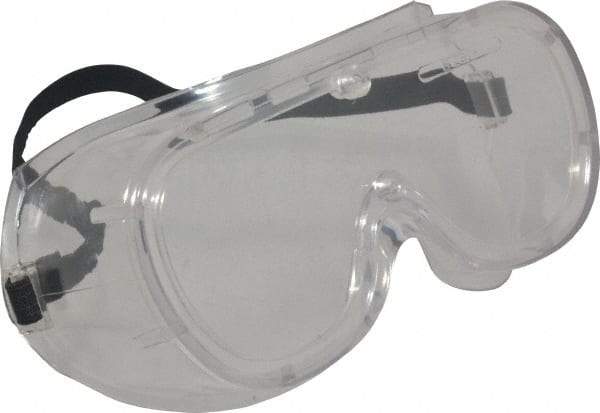 PRO-SAFE - Size Universal, Clear Polycarbonate Scratch Resistant Lens, Safety Goggles - Ventless, Clear Vinyl Frame - Makers Industrial Supply