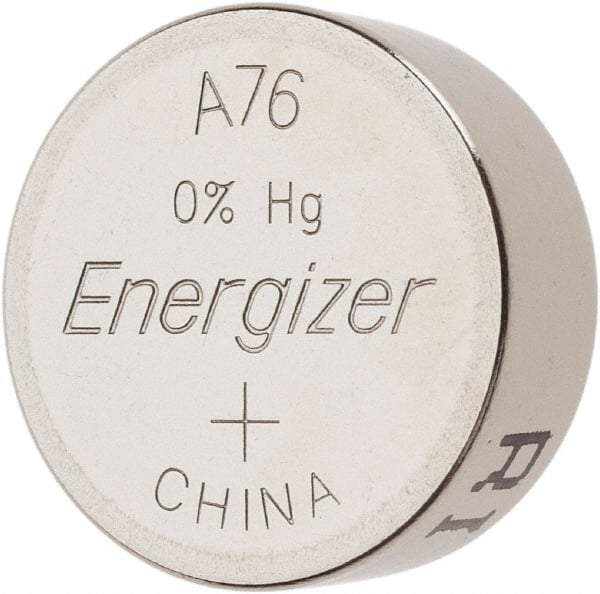 Energizer - Size A76, Alkaline, Button & Coin Cell Battery - 1.5 Volts, Button Tab Terminal, LR44, ANSI, IEC, NEDA Regulated - Makers Industrial Supply