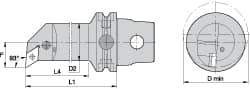 Kennametal - Left Hand Cut, Size KM63, DN.. Insert Compatiblity, Internal Modular Turning & Profiling Cutting Unit Head - 22mm Ctr to Cutting Edge, 140mm Head Length, Through Coolant, Series Kenlever - Makers Industrial Supply