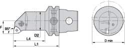 Kennametal - Left Hand Cut, Size KM63, WN.. Insert Compatiblity, Internal Modular Turning & Profiling Cutting Unit Head - 22mm Ctr to Cutting Edge, 140mm Head Length, Through Coolant, Series Kenlever - Makers Industrial Supply