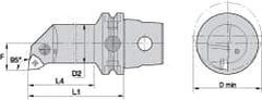 Kennametal - Left Hand Cut, Size KM63, WN.. Insert Compatiblity, Internal Modular Turning & Profiling Cutting Unit Head - 22mm Ctr to Cutting Edge, 140mm Head Length, Through Coolant, Series Kenlever - Makers Industrial Supply