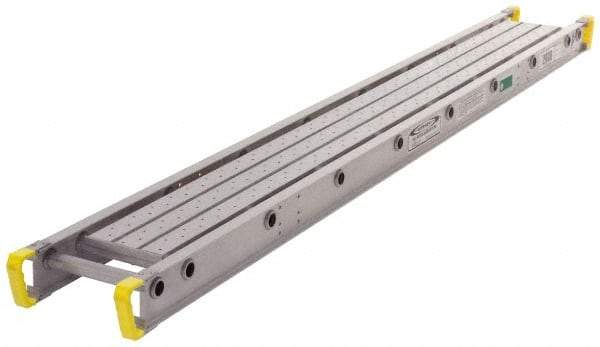 Werner - 12' Long x 28" Wide Aluminum Stage - 500 Lb Load Limit, 4" Deep, 1-3/8" Flange Side Rail - Makers Industrial Supply