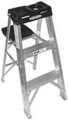 Werner - 2 Steps, 3' High, Type IA Rating, Aluminum Step Ladder - 300 Lb Capacity, 17-3/4" Base Width - Makers Industrial Supply