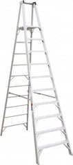 Werner - 10 Steps, 12' High, Type IA Rating, Aluminum Platform Ladder - 300 Lb Capacity, 35-1/4" Base Width - Makers Industrial Supply