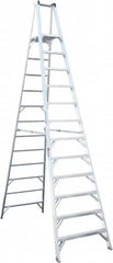 Werner - 12 Steps, 12' High, Type IA Rating, Aluminum Platform Ladder - 300 Lb Capacity, 38-3/4" Base Width - Makers Industrial Supply