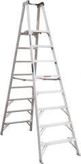 Werner - 8 Steps, 10' High, Type IA Rating, Aluminum Platform Ladder - 300 Lb Capacity, 31-3/4" Base Width - Makers Industrial Supply