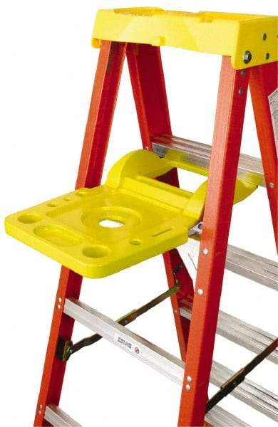 Werner - Plastic Molded Pail Ladder Shelf - For Use with Fiberglass & Aluminum 400 Series Stepladders - Makers Industrial Supply