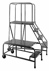 PW Platforms - 2 Step Platform - Rolling Work Platform, 500 Lb Capacity, 20" Platform Height, 26" Base Width x 27" Base Depth, Perforated Tread - Makers Industrial Supply