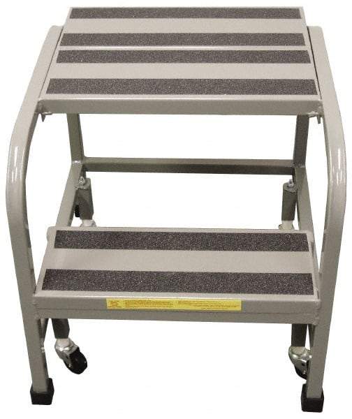 PW Platforms - 2 Step Stand - Office Mobile Stand, 300 Lb Capacity, 20" Platform Height, 26" Base Width x 22" Base Depth - Makers Industrial Supply