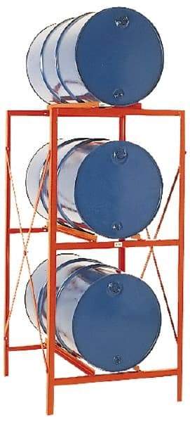 Made in USA - 7,200 Lb Load Capacity, 30 & 55 Gal Drum Storage Rack - 85-1/2" Wide x 70" High - Makers Industrial Supply