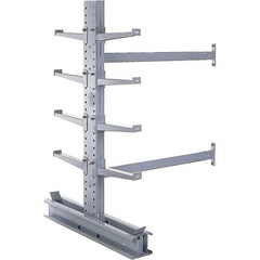 Made in USA - 8' High Double Sided Cantilever Rack - With Lip, 43,000 Lb Capacity, 65" Base Length, 24" Arm Length - Makers Industrial Supply