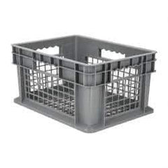 Akro-Mils - 0.89 Cu Ft, 30 Lb Load Capacity Gray Polyethylene Tote Container - Stacking, 15.8" Long x 11.8" Wide x 8.3" High - Makers Industrial Supply