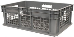 Akro-Mils - 1.78 Cu Ft, 45 Lb Load Capacity Gray Polyethylene Tote Container - Stacking, 23.3" Long x 15.8" Wide x 8.3" High - Makers Industrial Supply