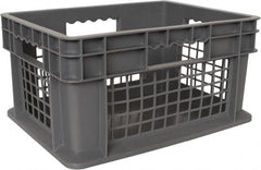 Akro-Mils - 0.89 Cu Ft, 83 Lb Load Capacity Gray Polyethylene Tote Container - Stacking, 15.8" Long x 11.8" Wide x 8.3" High - Makers Industrial Supply