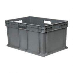 Akro-Mils - 2.67 Cu Ft, 125 Lb Load Capacity Gray Polyethylene Tote Container - Stacking, 23.3" Long x 15.8" Wide x 12.3" High - Makers Industrial Supply