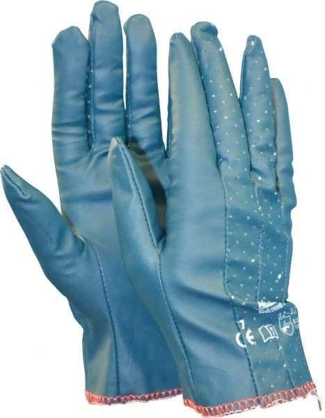 Ansell - Nitrile Coated Interlock Knit General Protection Work Gloves - For General Purpose, Fully Coated, Slip-On Cuff, Full Fingered, Blue, Paired - Makers Industrial Supply