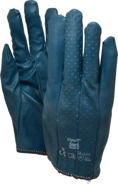 Ansell - Size L (9) Nitrile Coated Interlock Knit General Protection Work Gloves - For General Purpose, Fully Coated, Slip-On Cuff, Full Fingered, Blue, Paired - Makers Industrial Supply