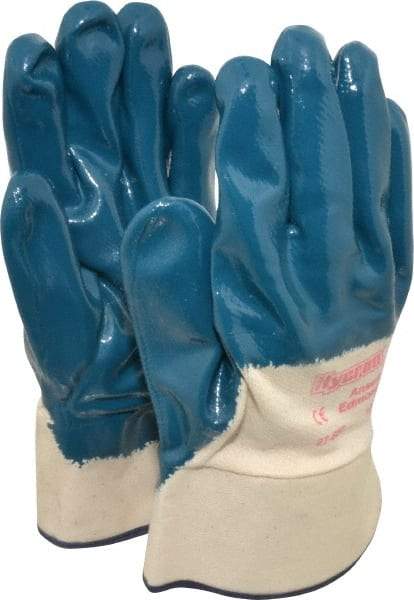 Ansell - Size XL (10) Nitrile Coated Jersey General Protection Work Gloves - For General Purpose, Palm & Fingers Coated, Safety Cuff, Full Fingered, Blue, Paired - Makers Industrial Supply