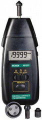 Extech - Accurate up to 0.05%, 0.1 RPM Resolution, Contact Tachometer - 6.6929 Inch Long x 2.8 Inch Wide x 1-1/2 Inch Meter Thick, 0.5 to 20,000 RPM Measurement - Makers Industrial Supply