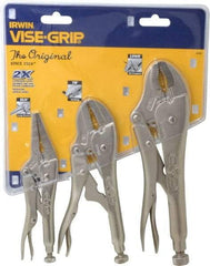 Irwin - 3 Piece Locking Plier Set - Comes in Clamshell - Makers Industrial Supply