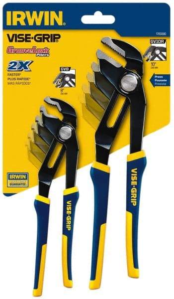 Irwin - 2 Piece GrooveLock Plier Set - Comes in Clamshell - Makers Industrial Supply