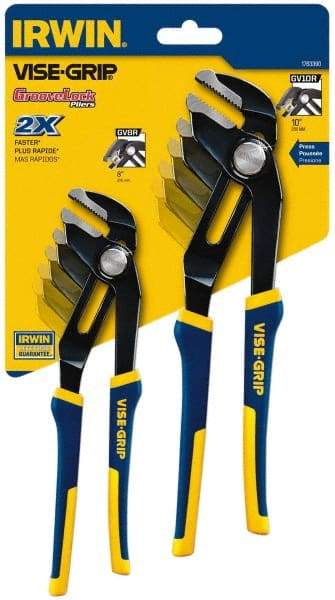 Irwin - 2 Piece GrooveLock Plier Set - Comes in Clamshell - Makers Industrial Supply