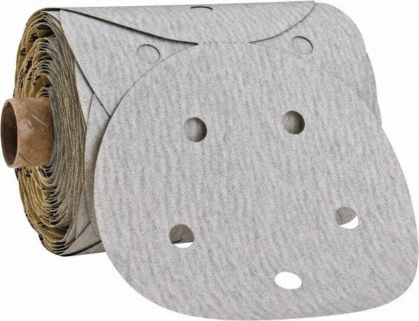 3M - 5" Diam, 150 Grit Silicon Carbide Adhesive PSA Disc - Fine Grade, Gray, A Weighted Backing, Flexible, Use with Random Orbital Sanders - Makers Industrial Supply