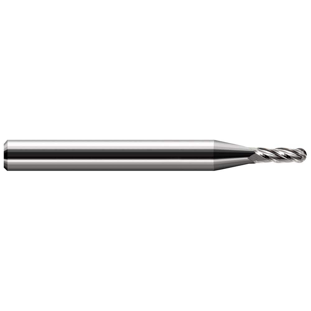 Harvey Tool - 0.029" Diam, 2.2mm LOC, 2 Flute Solid Carbide Ball End Mill - Exact Industrial Supply