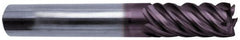 Guhring - 1", 5 Flute, Single End, Solid Carbide, Corner Chamfer End Mill - 4" OAL, 45° Helix, Right Hand Flute, 1-1/2" LOC, Right Hand Cut - Makers Industrial Supply