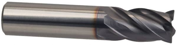 Guhring - 5/8", 3/4" LOC, 5/8" Shank Diam, 3" OAL, 4 Flute, Solid Carbide Square End Mill - Single End, Nano-A Finish, Spiral Flute, Variable° Helix, Centercutting, Right Hand Cut, Right Hand Flute, Series 4257 - Makers Industrial Supply