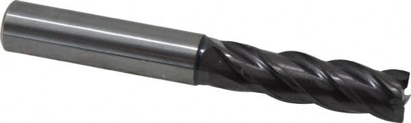 Guhring - 12mm, 36mm LOC, 12mm Shank Diam, 93mm OAL, 4 Flute, Solid Carbide Square End Mill - Single End, FIREX Finish, Spiral Flute, 35/38° Helix, Centercutting, Right Hand Cut, Right Hand Flute, Series 3839 - Makers Industrial Supply