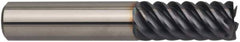 Guhring - 1/2", 6 Flute, Single End, Solid Carbide, 0.09" Corner Radius End Mill - 3" OAL, 45° Helix, Right Hand Flute, 1" LOC, Right Hand Cut - Makers Industrial Supply