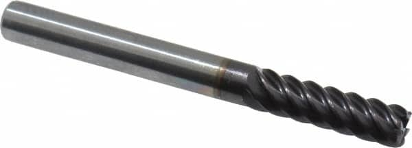 Guhring - 1/4", 6 Flute, Single End, Solid Carbide, 0.031" Corner Radius End Mill - 2-1/2" OAL, 45° Helix, Right Hand Flute, 3/4" LOC, Right Hand Cut - Makers Industrial Supply