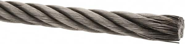 Value Collection - 3/8" Diam, Aircraft Cable - 11,800 Lb Breaking Strength, 6 x 37 IWRC - Makers Industrial Supply